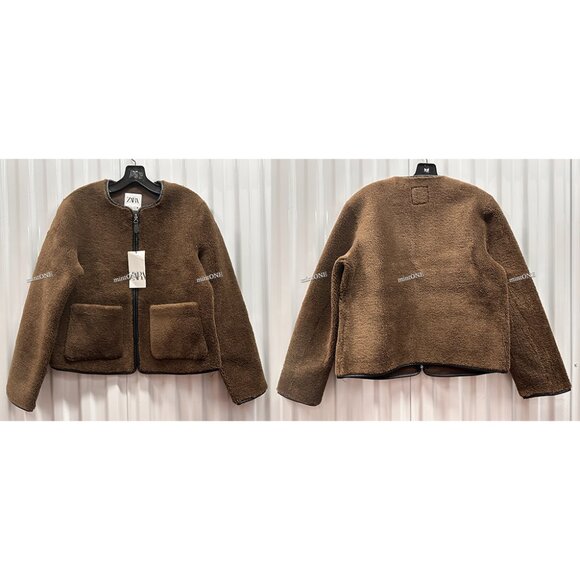 NEW ZARA jacket with faux shearling 8372 size S - Picture 4 of 4